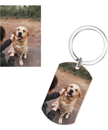 Personalized Dog Memorial Keychain - Custom Pet Picture Keychain for Loss - Sympathy Gift in Rose Gold - Buy Online on GoSupps.com
