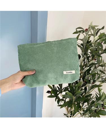 Stylish Green Velvet Cosmetic Bag for Women | Large Capacity Travel & Toiletry Organizer - Buy Online on GoSupps.com