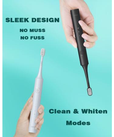 GEM GLAMOUR ENERGY MAGIC Sonic Electric Toothbrush - Rechargeable Toothbrush for Adults & Kids 3 Heads Perfect for Travel & Gifts - Black - Buy Online on GoSupps.com
