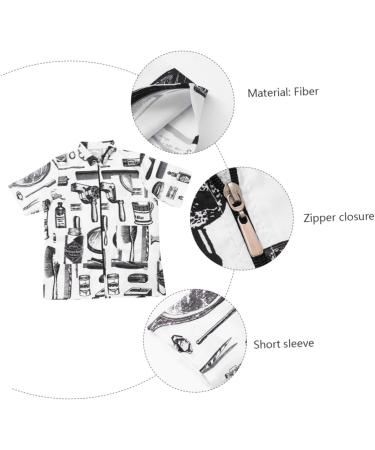 Beatifufu Hair Cutting Technician in Hairdressing Overalls Outfits for Men Hair Apron Vest Ladies Blouses Hair Cutting Cape Jackets Womens Jacket Coats Short Sleeve Work Clothes White Fiber - Buy Online on GoSupps.com