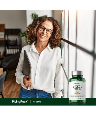 Piping Rock Cissus Quadrangularis Supplement 1800mg | 200 Capsules | Ultra Concentrated Herbal Extract | Non-GMO Gluten Free - Buy Online on GoSupps.com