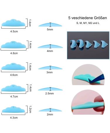 Eyelash Lifting Lift Pads (5 Pairs) - Permanent Wave & Shaft | Replacement Pads (10 Stk) | S/M/M1/M2/L Sizes | P-Beauty Pink Cosmetic Accessories - Buy Online on GoSupps.com