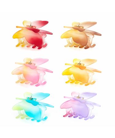 Butterfly Hair Claw Clip for Girls Women  Sinide 2.7 inch Non-Slip Butterfly Jaw Clips Cute Grip Octopus Clip Spider Jaw Hair Holder for Thick Hair  Jumbo Claw Clip Hair Styling Accessories(6 Assorted Colors) Pattern B