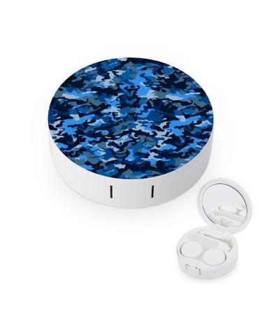 Contact Lens Case Blue Camo Portable Travel Contact Lens Box Contact Lens Storage Box