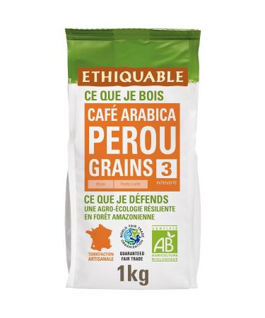ETHIQUABLE Caf Pur Arabica Bio du P rou Ar me Intense et Go t Authentique (1 kg) - Le Lot De 2