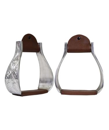 Tahoe Tack Engraved Heavyweight Adult Western Bell Show Stirrups