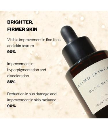 AziMD Skincare Glow Serum | 20% Vitamin C Complex with Tetrahexyldecyl Ascorbate | Brightens Reduces Wrinkles Supports Microbiome | Stable Non-Irritating Formula for Acne-Prone & Sensitive Skin - Buy Online on GoSupps.com