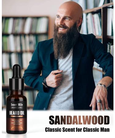 4 Pack Beard Oil Set for Men - Cedarwood, Sandalwood, Sage, Sweet Orange - Leave in Conditioner for Growth, Softening, and Strength - Perfect Stocking Stuffers Gifts for Him - Buy Online on GoSupps.com