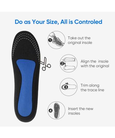 Plantar Fasciitis Arch Support Insoles for Men & Women - Full Length Orthotic Shoe Inserts for Flat Feet & Foot Pain Relief - Silver - Buy Online on GoSupps.com