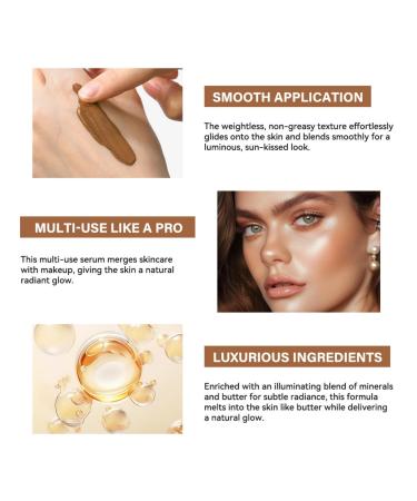 Butter Glow Bronzing Serum Lightweight Nourishing Brown Bronzing Drops for Face Natural Sunkissed Complexion - Sunkissed Glow (30ML Color L01) - Buy Online on GoSupps.com