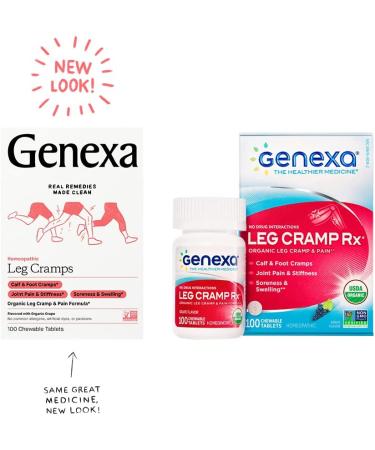 Genexa Homeopathic Leg Cramp Relief â€“ Organic Grape Chewable Tablets (100 Count) - Buy Online on GoSupps.com
