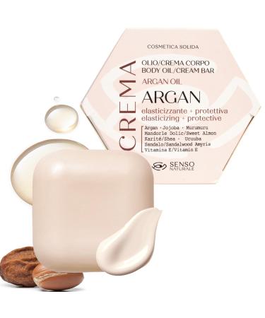 SENSO NATURALE ARGAN Solid Body Oil - elastic moisturizing cream for firm skin - prevents loss of tone and stretch marks - Vitamin E - Vegan - equivalent to 500 ml of liquid