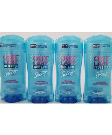 Secret Outlast Protecting Powder Scent Women's Clear Gel Antiperspirant & Deodorant 2.6 Ounce (4 Pack)