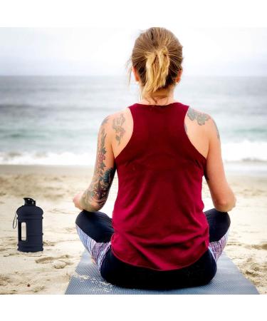 TOOFEEL Large 2.2L Water Jug - Half Gallon Reusable Bottle for Gym, BPA-Free, Leak-Proof, Black - Buy Online on GoSupps.com