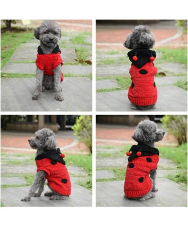 ABRRLO Dog Sweater Hoodie - Warm Red Sweater for Small & Medium Dogs (XS) | Cozy Pet Apparel - Buy Online on GoSupps.com