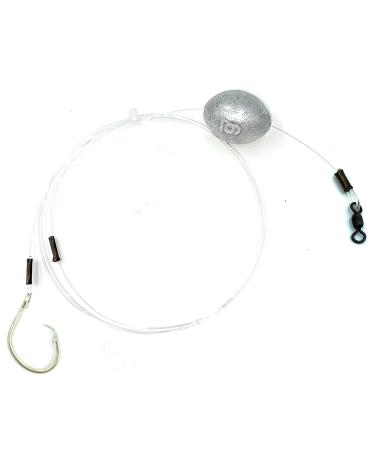 Snapper Fishing Rig, Leader with Egg Sinker, Weighted Grouper Rig, Made in The USA, Inline Circle Hook Compliant, Excellent for Snapper, Grouper, Amberjack, Snook, Red Drum 12/0 Hook - 4oz