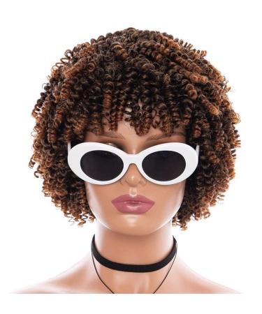 8 Inch Short Curly Wig for Black Women - Kinky Synthetic Afro Wig | #T-30 - Buy Online on GoSupps.com
