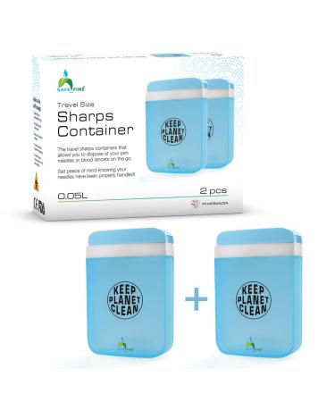 Safefine Portable Travel Sharps Container - Safe Disposal Container for Pen Needles Lancets Test Strips - 2 Pack - Buy Online on GoSupps.com
