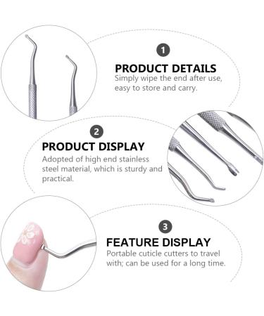 DOITOOL 1 Set Manicure Tools Cuticle Stick Curved Fine Tip Cuticle Remover Cuticle Shaper Pusher Nail Tool Cuticle Tool Nippers Pusher Precision Reverse Polish Stainless Steel Exfoliating - Buy Online on GoSupps.com