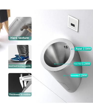 Stainless Steel Urinal Smart Men's Wall Mounted Sensor Urinal - Commercial Splash-Proof Toilet for Bar with Automatic Flush System Silver - Buy Online on GoSupps.com