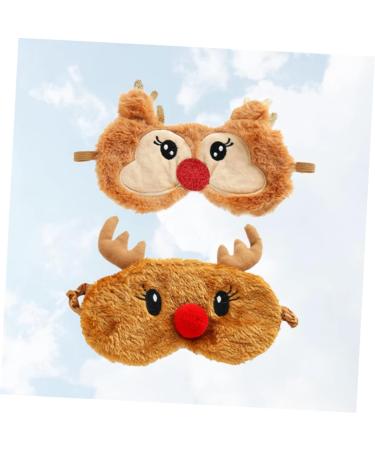 Shop NOLITOY 4 Pcs Animal Eye Masks | Plush Rudolph Eye Cover for Travel & Sleep | Soft Blindfolds for Comfort & Style - Buy Online on GoSupps.com