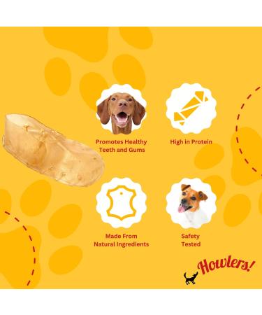 HOWLERS 12.5cm Pack of 20 Natural Rawhide Dog Chew Shoes | Rawhide Shoes For Dogs Made From 100% Natura Hide | Dog Chews Long Lasting Natural Ingredients 360 g (Pack of 1) - Buy Online on GoSupps.com