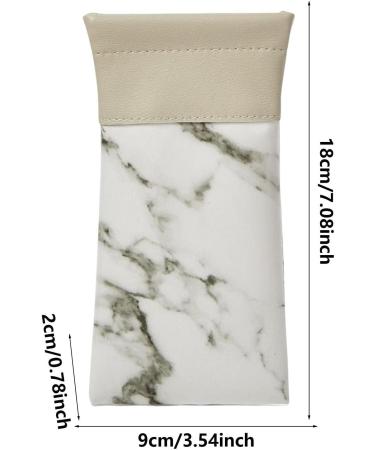 Facynde Water-Repellent Sunglasses Case | Marble PU Leather Squeeze Top Bag for Men & Women - Soft Glasses Case in White - Buy Online on GoSupps.com