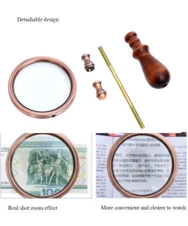 Magnifier 10X Handheld Magnifying Glass Antique Free Lens for Reading Senior Low Vision Books Map Inspection Handcraft Hobby 225 * 88 * 30mm Good Times - Buy Online on GoSupps.com