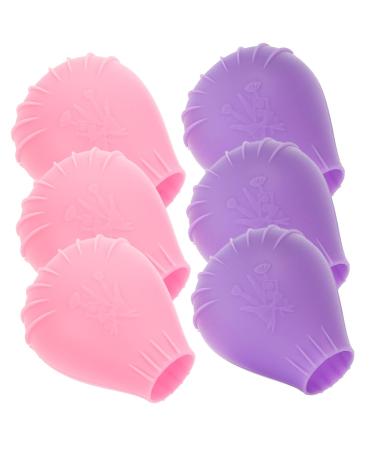 DOITOOL 6pcs Makeup Brush Dust Cover Makeup Cleaner for Brushes Lip Protective Makeup Brush Covers Portable 4.5x4cm As Shown