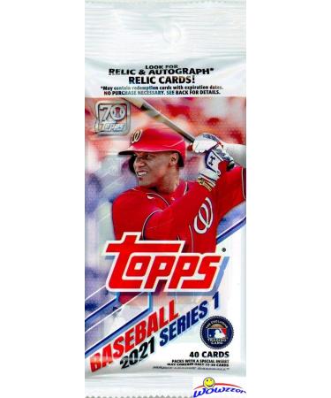 2021 Topps Series 1 MLB Baseball EXCLUSIVE HUGE Factory Sealed Retail JUMBO FAT PACK with 40 Cards! Loaded with Rookies & Cool Inserts! Look for Autos, Relics & Parallels! 70th Anniversary! WOWZZER!