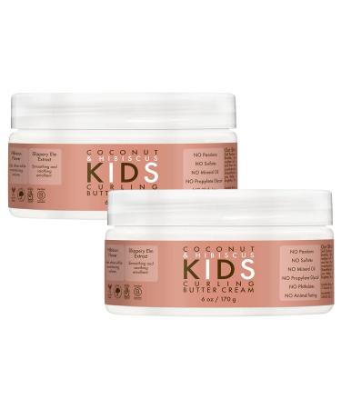 Shea Moisture Kids Coconut & Hibiscus Curling Butter Cream with Shea Butter Coconut Milk & Oil - Anti-Frizz Hair Care for Kids' Curly Hair (2 Pack - 8 Oz Each) 12 Ounce (Pack of 1)