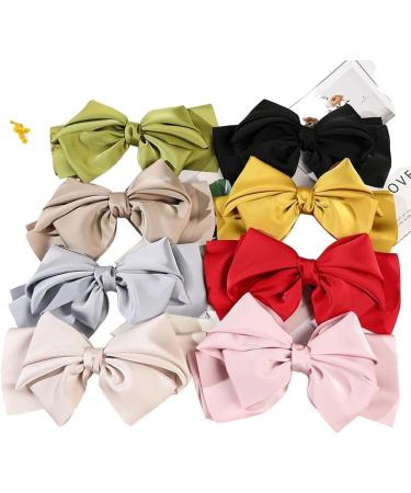New 2025 Oversized Bowknot Satin Ribbon Hair Clips Spring Clip Hair Accessories Solid Ponytail Clip Hairpin Barrettes Hair Accessories Jewelry Fashion Accessories Creative Gift - Buy Online on GoSupps.com