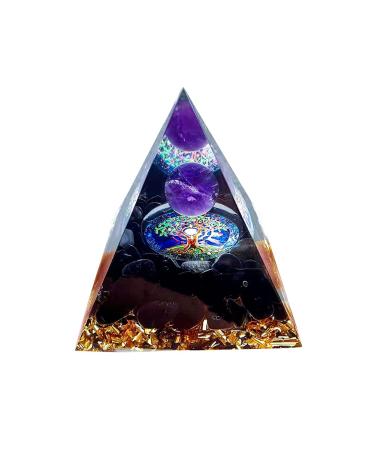 Moonstone Crystal Orgone Pyramid Ogan Crystal Energy Tower Nature Reiki Chakra Crushed Stone Jewelry Flower of Life Crystal Orgonite Pyramid Healing Chakra Pyramid Azure