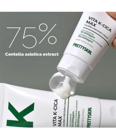 PRETTYSKIN Cica Exosome Soothing Cream with 75% Centella Asiatica Extract, Vitamin K Complex, and Hyaluronic Acid Gentle Hydration for Sensitive Skin (2.02 fl.oz / 60ml) - Buy Online on GoSupps.com