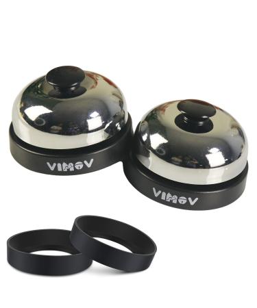 VIMOV Dog Training Bells Set of 2 Toy Bells for Training and Communication Device with 2 Silicone Protective Covers.. metallic