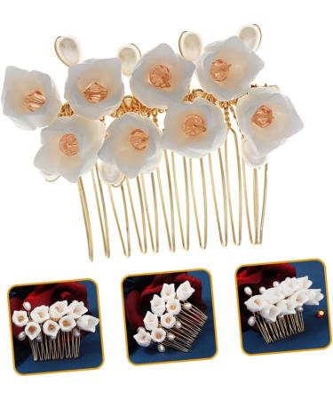 DOITOOL Flower Comb Hair Flowers Accesorios Para Flower Pearl Side Comb Summer Accessories Flower Girl Headpiece Artificial Flower Hairpins Floral Hair Clip Hanfu Resin Bride Hair Piece - Buy Online on GoSupps.com