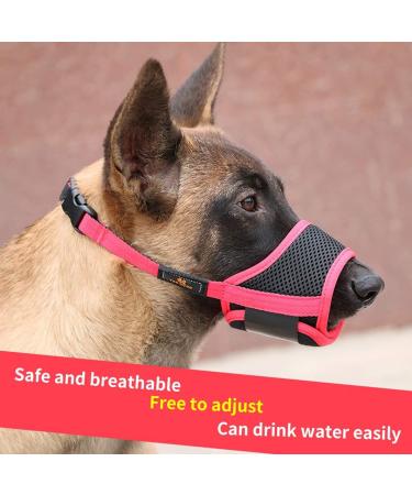 Buy Andiker Adjustable Dog Muzzle - Mesh Soft Pad for Training | Prevents Barking Biting & Chewing - Red-Black Size S - International Shipping Available - Buy Online on GoSupps.com