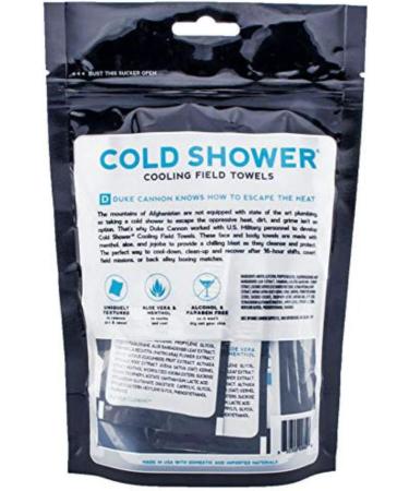 Duke Cannon Supply Co. Cold Shower Cooling Field Towel and Body Wipes - Pack of 15 Individually Wrapped Towelettes - Buy Online on GoSupps.com