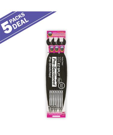Janet Collection Braids Pre-Stretched Nala Tress 3X EZ Split 60 Inch (5-pack 1B) - Pack of 5 - Buy Online on GoSupps.com