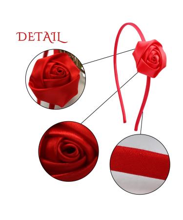 Red Rose Headband - Hair Accessories for Girls & Women | Valentine's Party, Birthday, Wedding Celebration - Buy Online on GoSupps.com