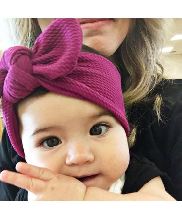 Baby Hair Band | Cute Dark Blue Headband for Girls 0-36 Months | Knot Turban & Elastic Toddler Hair Accessories - Buy Online on GoSupps.com