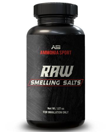 Raw - Smelling Salt - Tall Bottle Wide Mouth - Pre-Activated Salt with Hundreds of Uses Per Bottle - AmmoniaSport