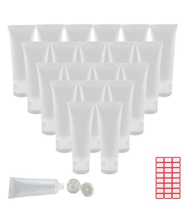 Qyzt 20 pieces 30 ml of emptiness refillable plastic-travel-to-soft tubes sample bottle portable cosmetic lotion containers with a hinged lid for facial cleaners hand cream shampoo shower gel