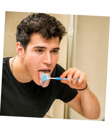Buy Frcolor 2ST Tongue Cleaning Brush - Professional Oral Care Tool for Adults | Nanoplasty Multifunctional Cleaner in Blue & Orange - 19.5x3x0.6cm - Buy Online on GoSupps.com