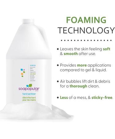 Soapopular Alcohol Free Foam Hand Sanitizer 0.15% Benzalkonium Chloride Hypoallergenic Fragrance Free Safer for Kids 4L Hand Sanitizer with Single Foam Pump - Buy Online on GoSupps.com