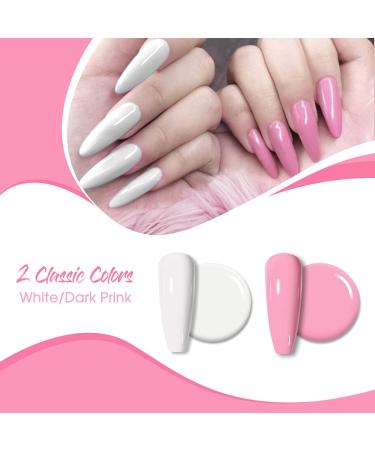 ROSALIND White Pink Gel Nail Polish Set 2PCS 15ML - Soak Off Solid Gel - Spring Summer Colors - DIY at Home - 0.5 Fl Oz (Pack of 2) - Buy Online on GoSupps.com