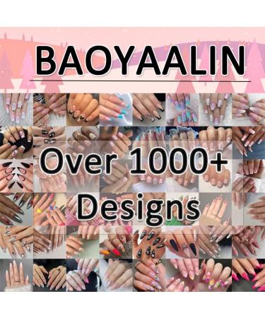 Ombre Nude White Press On Nails - Medium Square Glitter Swirl Design | 24 Pcs Fake Acrylic Nails for Women & Girls - Perfect for Daily Wear & Weddings - Buy Online on GoSupps.com