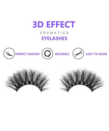 5 Pairs 25mm 3D Long Mink Lashes - Fluffy Dramatic Eyelashes | Criss-Cross Thick Mink Lashes for All Occasions - Buy Online on GoSupps.com