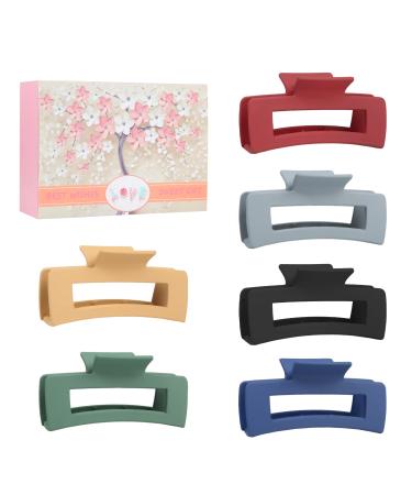 Wolfway 4 Inch Big Hair Clips 6 Pcs claw clips for Thick Hair Large Rectangular Claw Clips for Women and Girls Big Nonslip Acrylic Banana Jaw Clips Hair Accessories Black Orange Yellow Green Blue Grey. Dark Color Series - Buy Online on GoSupps.com