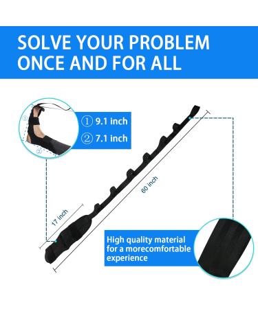 Lushnessu Multi-functional Foot Stretching Strap for Relieving Plantar Fasciitis Achilles Tendonitis and Leg Muscle Pain Suitable for Dancers Fitness and Yoga Enthusiasts Blue - Buy Online on GoSupps.com